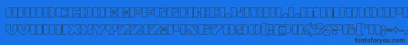 21gunsaluteout-fontti – mustat fontit sinisellä taustalla