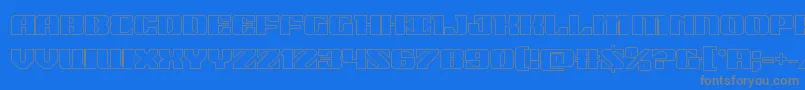 21gunsaluteout-Schriftart – Graue Schriften auf blauem Hintergrund