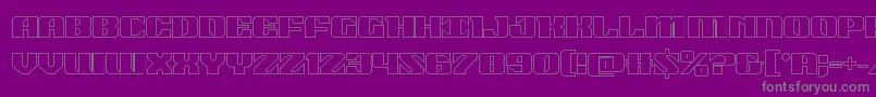 21gunsaluteout-Schriftart – Graue Schriften auf violettem Hintergrund