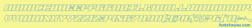 21gunsaluteoutital Font – Blue Fonts on Yellow Background