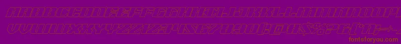 21gunsaluteoutital-Schriftart – Braune Schriften auf violettem Hintergrund
