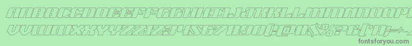 21gunsaluteoutital Font – Gray Fonts on Green Background