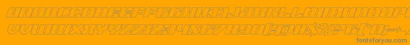 21gunsaluteoutital-Schriftart – Graue Schriften auf orangefarbenem Hintergrund