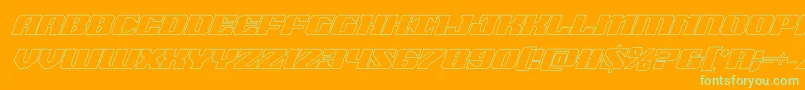 Шрифт 21gunsaluteoutital – зелёные шрифты на оранжевом фоне