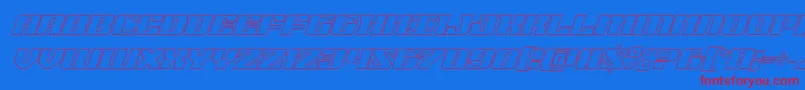 More about 21gunsaluteoutital Font 21gunsaluteoutital Font – Red Fonts on Blue Background