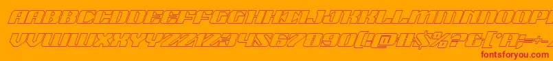 フォント21gunsaluteoutital – オレンジの背景に赤い文字