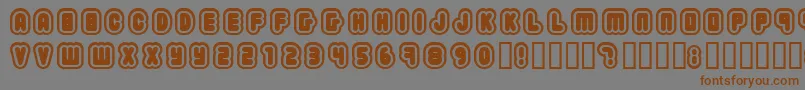フォント2203 – 茶色の文字が灰色の背景にあります。