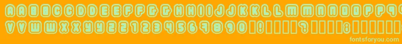 2203 Font – Green Fonts on Orange Background