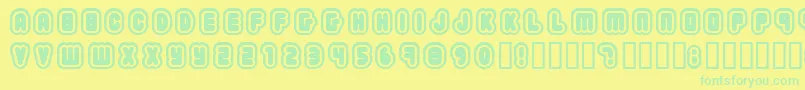 2203 Font – Green Fonts on Yellow Background