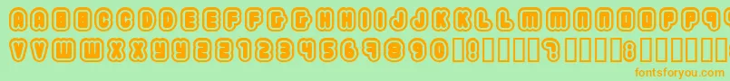 2203 Font – Orange Fonts on Green Background