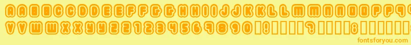 2203 Font – Orange Fonts on Yellow Background