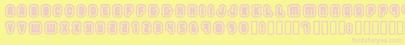 2203 Font – Pink Fonts on Yellow Background