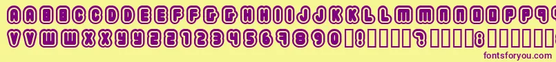 2203 Font – Purple Fonts on Yellow Background