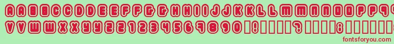2203 Font – Red Fonts on Green Background