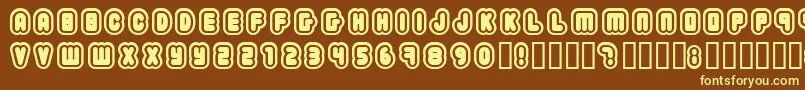 2203 Font – Yellow Fonts on Brown Background