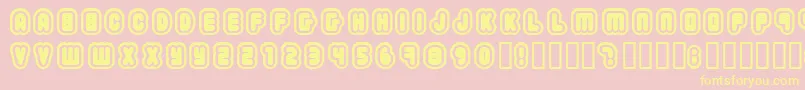 2203 Font – Yellow Fonts on Pink Background