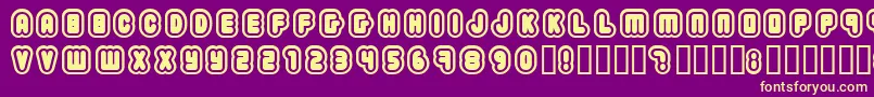 2203 Font – Yellow Fonts on Purple Background