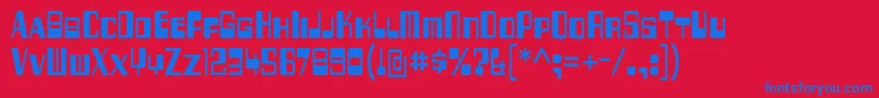 256 bytes Font – Blue Fonts on Red Background