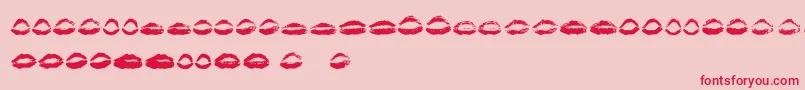 26 More Kisses   Font – Red Fonts on Pink Background