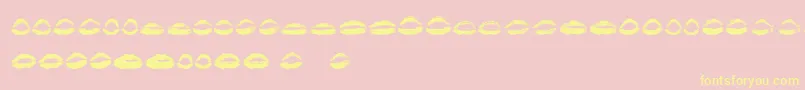 26 More Kisses   Font – Yellow Fonts on Pink Background