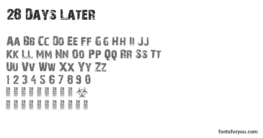 Шрифт 28 Days Later – алфавит, цифры, специальные символы