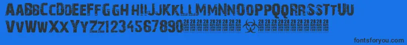 More about 28 Days Later Font 28 Days Later Font – Black Fonts on Blue Background