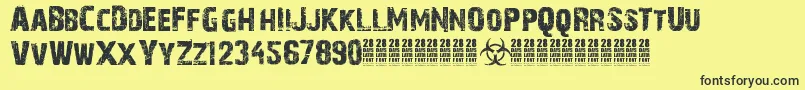 28 Days Later-Schriftart – Schwarze Schriften auf gelbem Hintergrund