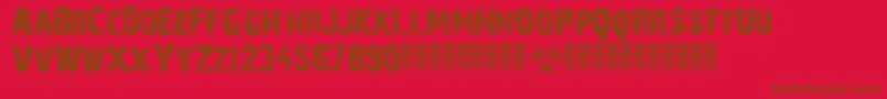フォント28 Days Later – 赤い背景に茶色の文字