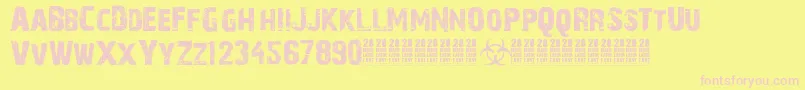 28 Days Later Font – Pink Fonts on Yellow Background