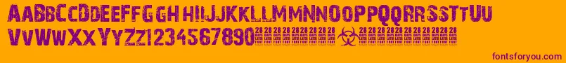 28 Days Later Font – Purple Fonts on Orange Background