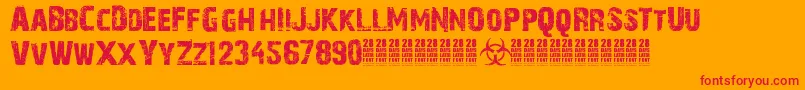 28 Days Later Font – Red Fonts on Orange Background