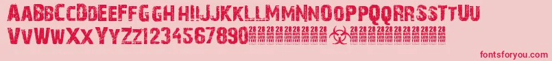 28 Days Later Font – Red Fonts on Pink Background