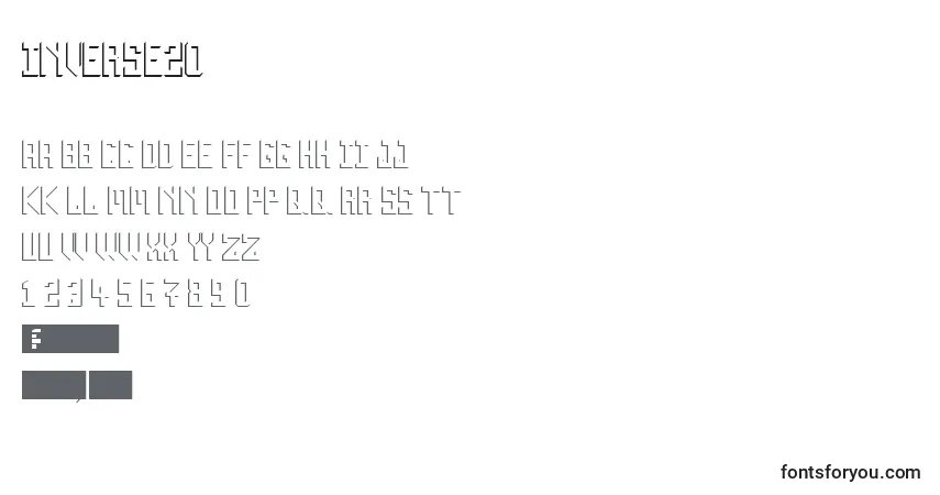 A fonte Inverse20 – alfabeto, números, caracteres especiais
