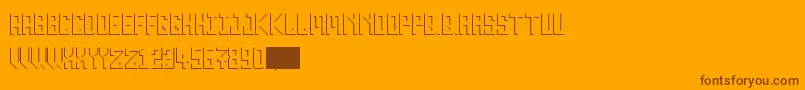 Inverse20-Schriftart – Braune Schriften auf orangefarbenem Hintergrund