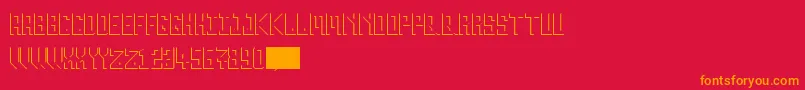 Inverse20-Schriftart – Orangefarbene Schriften auf rotem Hintergrund