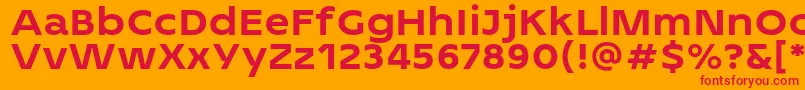 2MASS J1808 Heavy personal use Font – Red Fonts on Orange Background