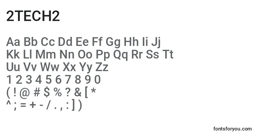 Schriftart 2TECH2 (118532) – Alphabet, Zahlen, spezielle Symbole