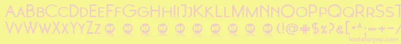 フォント3  Moonglade Bold DEMO – ピンクのフォント、黄色の背景