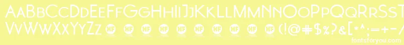 Police 3  Moonglade Bold DEMO – polices blanches sur fond jaune