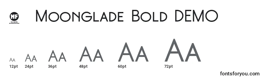 Размеры шрифта 3  Moonglade Bold DEMO