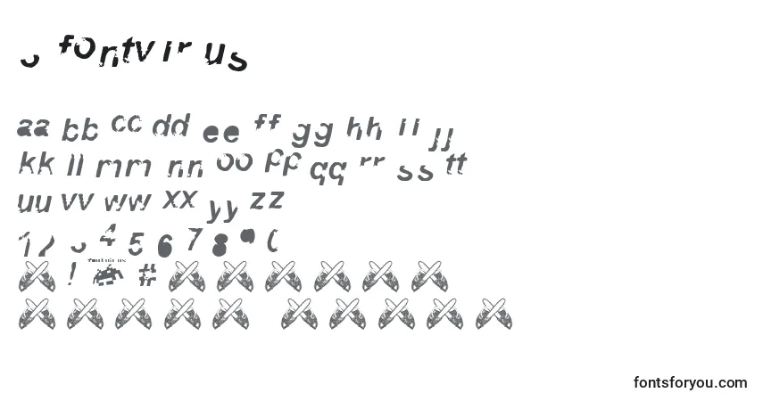Czcionka 3 fontvir us – alfabet, cyfry, specjalne znaki