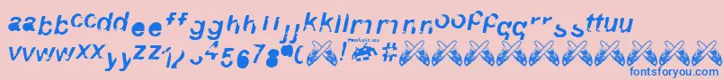 3 fontvir us Font – Blue Fonts on Pink Background
