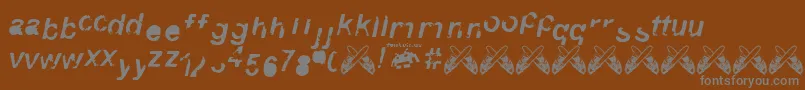 Czcionka 3 fontvir us – szare czcionki na brązowym tle