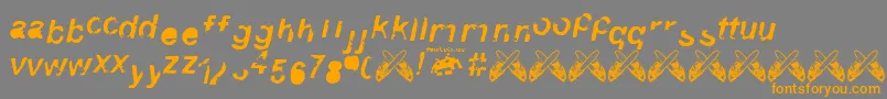 3 fontvir us-Schriftart – Orangefarbene Schriften auf grauem Hintergrund