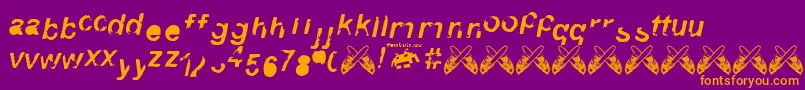 Шрифт 3 fontvir us – оранжевые шрифты на фиолетовом фоне