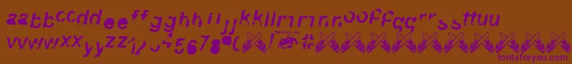 3 fontvir us-Schriftart – Violette Schriften auf braunem Hintergrund