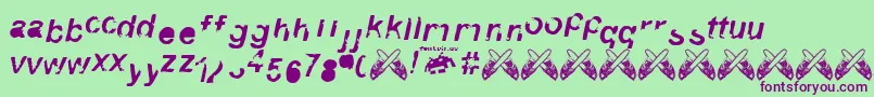 3 fontvir us Font – Purple Fonts on Green Background