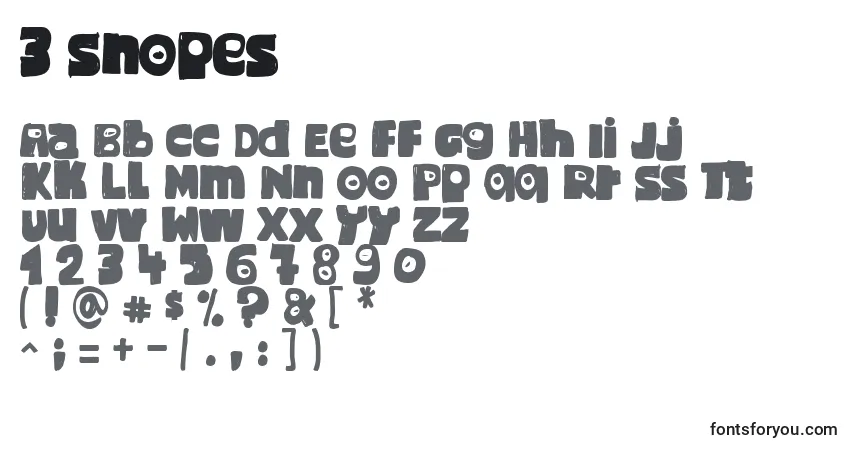 Czcionka 3 Snopes – alfabet, cyfry, specjalne znaki