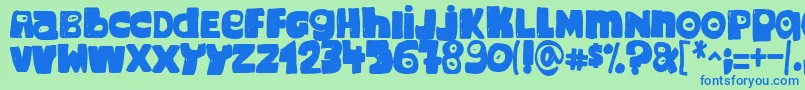Czcionka 3 Snopes – niebieskie czcionki na zielonym tle
