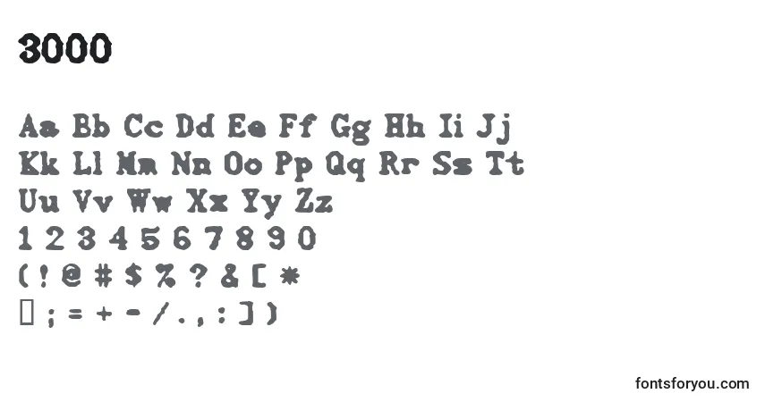 A fonte 3000 (118536) – alfabeto, números, caracteres especiais
